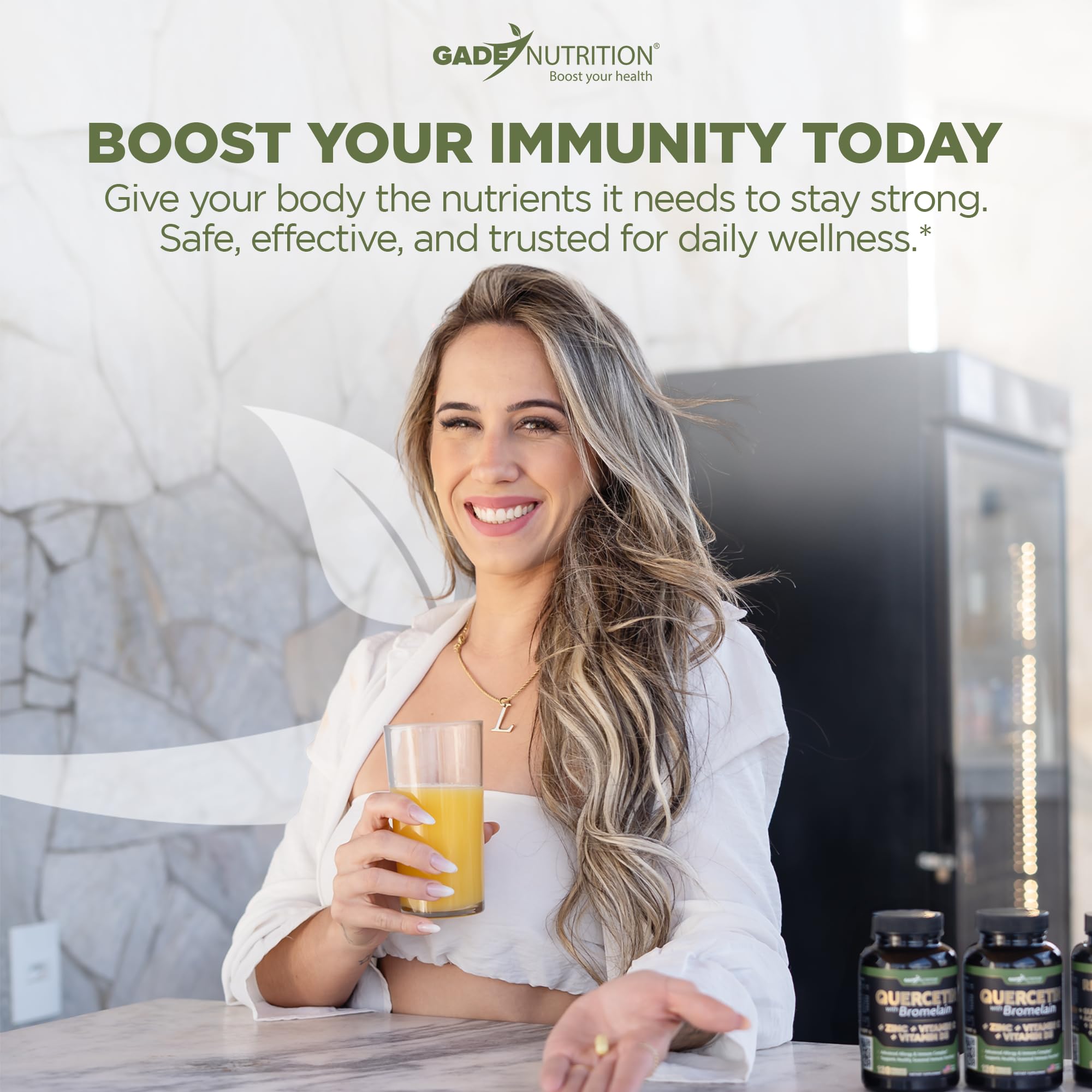 Gade Nutrition Quercetin capsules with bromelain highlight immune support potential