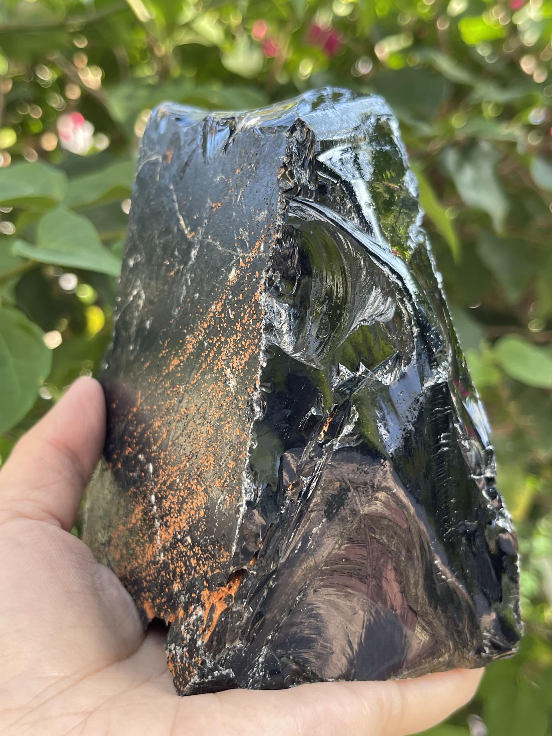 GAF TREASURES black obsidian chunk highlights rugged texture ideal for shelf displays.