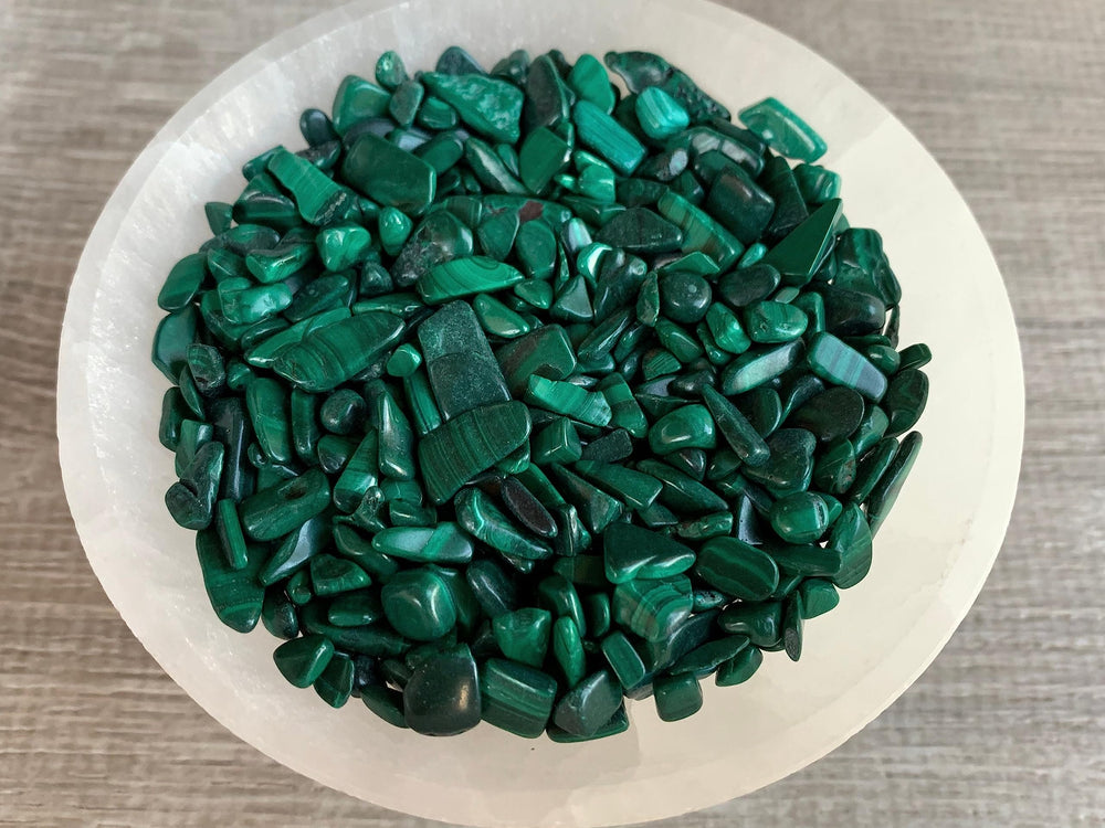 GAF TREASURES Eco-friendly Malachite Chips ideal for gardening and decor.