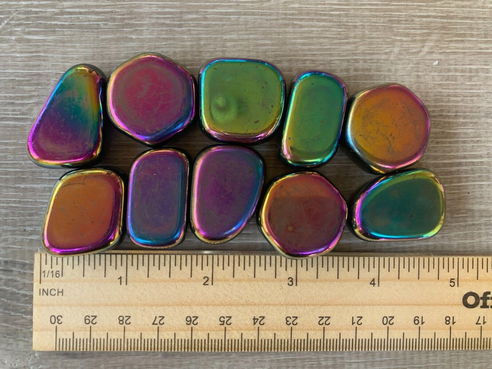 GAF Treasures Rainbow Magnetic Hematite stones show natural variation and Grade A quality