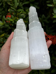 GAF Treasures selenite crystal from gypsum Morocco with soft white luster.