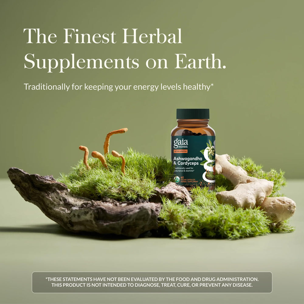 Gaia Herbs Adaptogen Performance capsules offer vegan convenience for steady energy