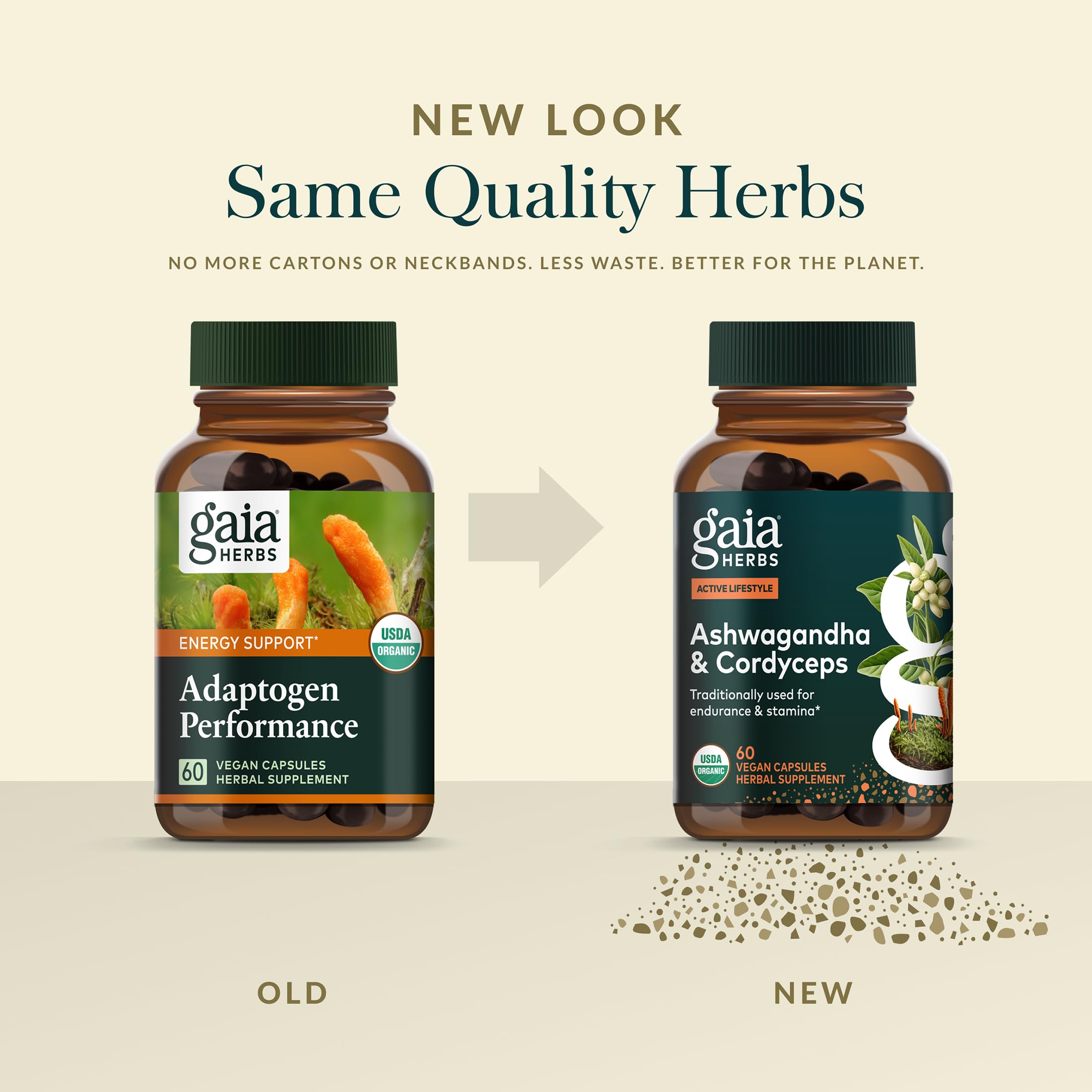 Gaia Herbs Adaptogen Performance ingredient blend showcases herbal synergy for daily use