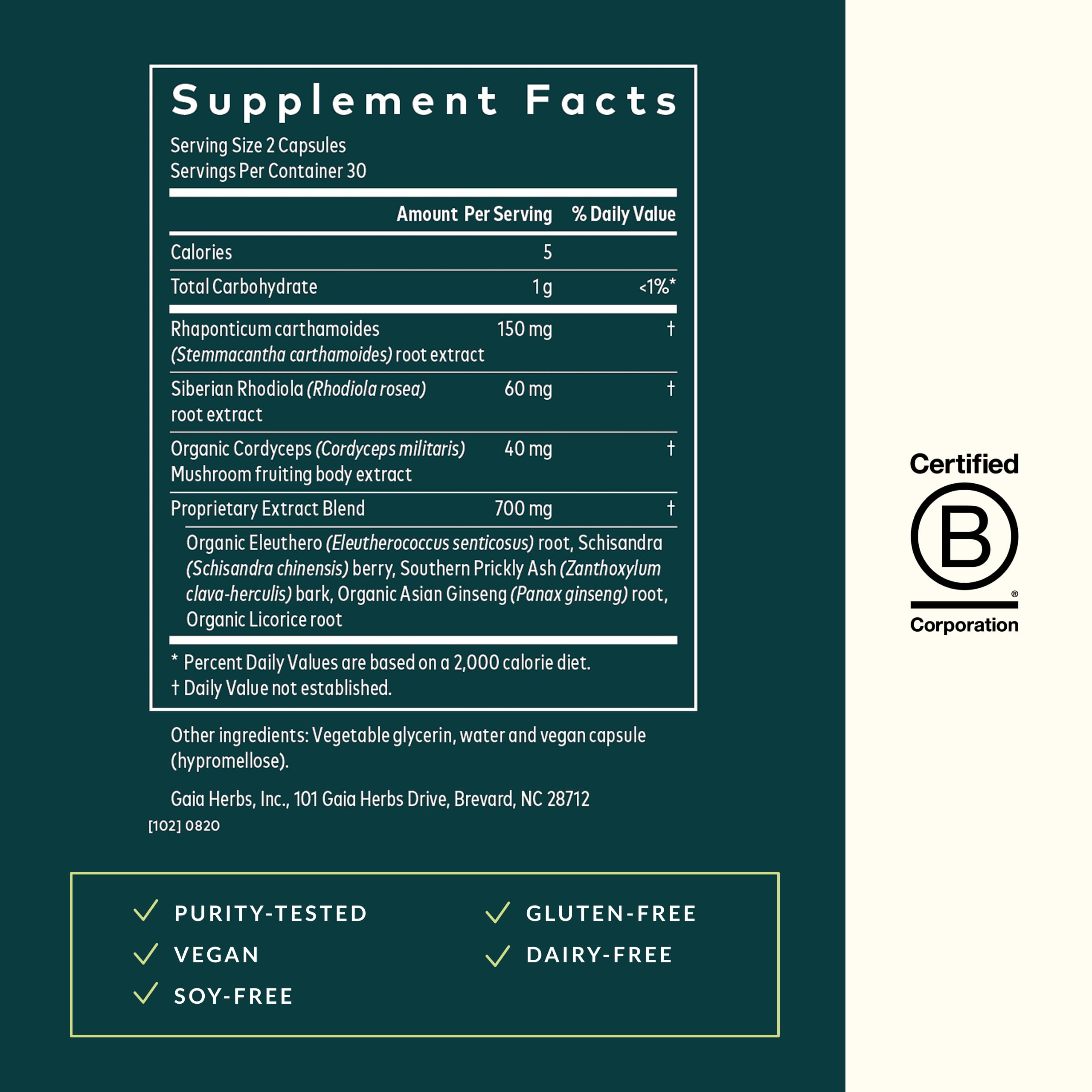 Gaia Herbs Adrenal Health Jumpstart capsules ready for daily use