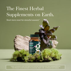 Gaia Herbs Adrenal Health Jumpstart label close-up highlighting adaptogens