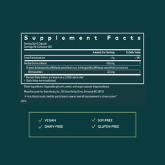 Gaia Herbs Ashwagandha Root capsules open displaying vegan liquid phyto-caps for daily balance