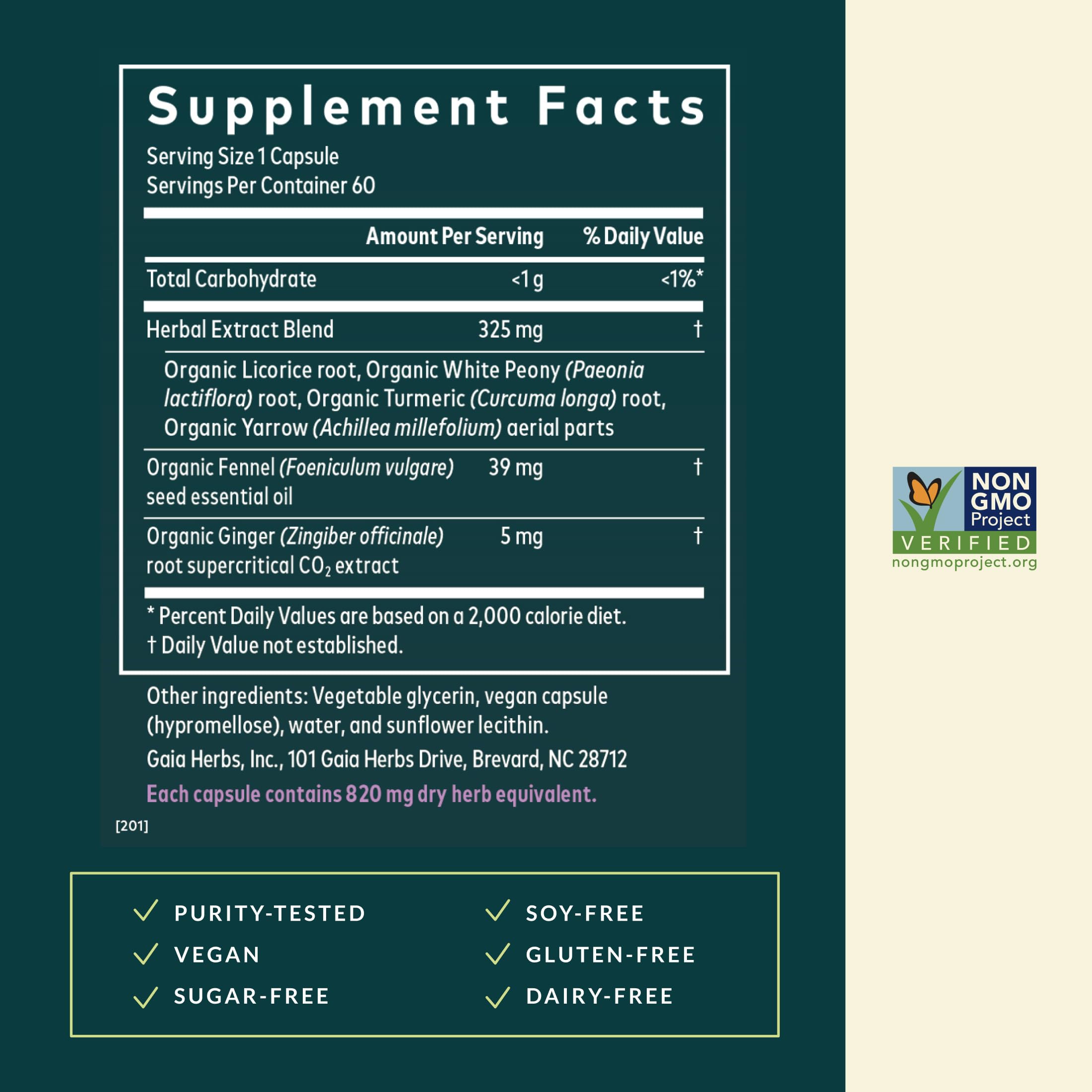 Gaia Herbs Cramp Relief licorice-root capsule close-up for herbal support