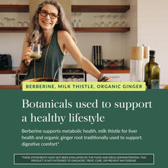 Gaia Herbs dairy-free, gluten-free capsules beside a ginger root.