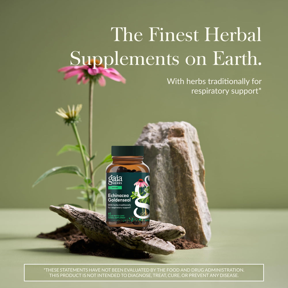 Gaia Herbs Echinacea Goldenseal pour cap shows easy daily serving.