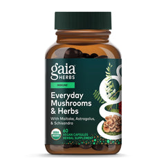 Gaia Herbs Everyday Immune bottle and capsules for daily immune support.