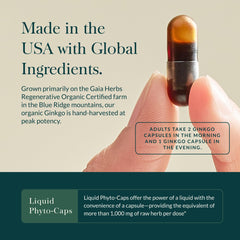 Gaia Herbs Ginkgo Leaf packaging on a shelf reflecting sustainable sourcing