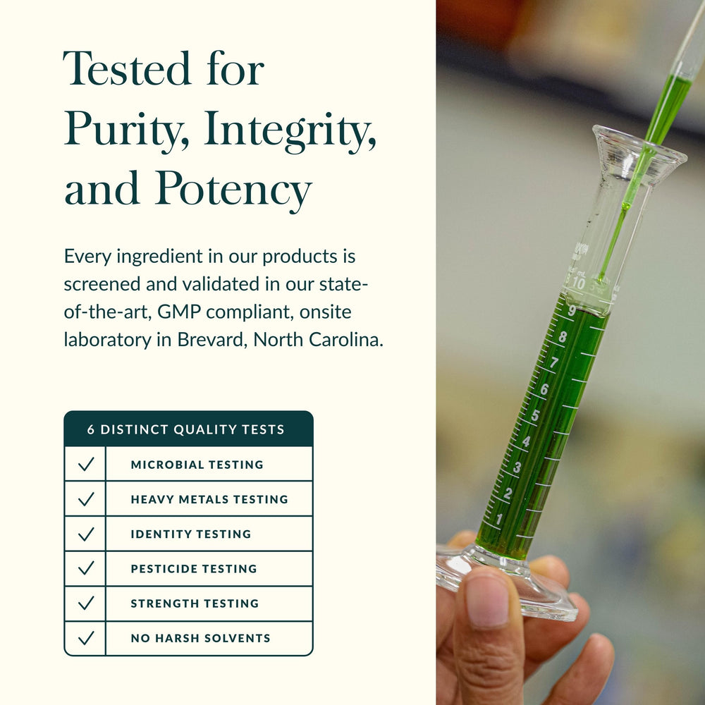 Gaia Herbs Infinity Glow ingredients chart highlights gut and skin health synergy.
