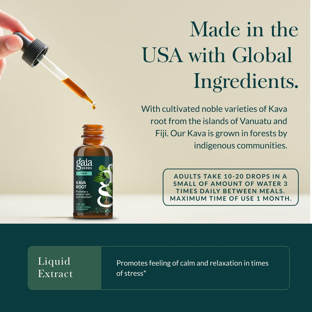 Gaia Herbs Kava Root serving portion indicating convenient daily dose