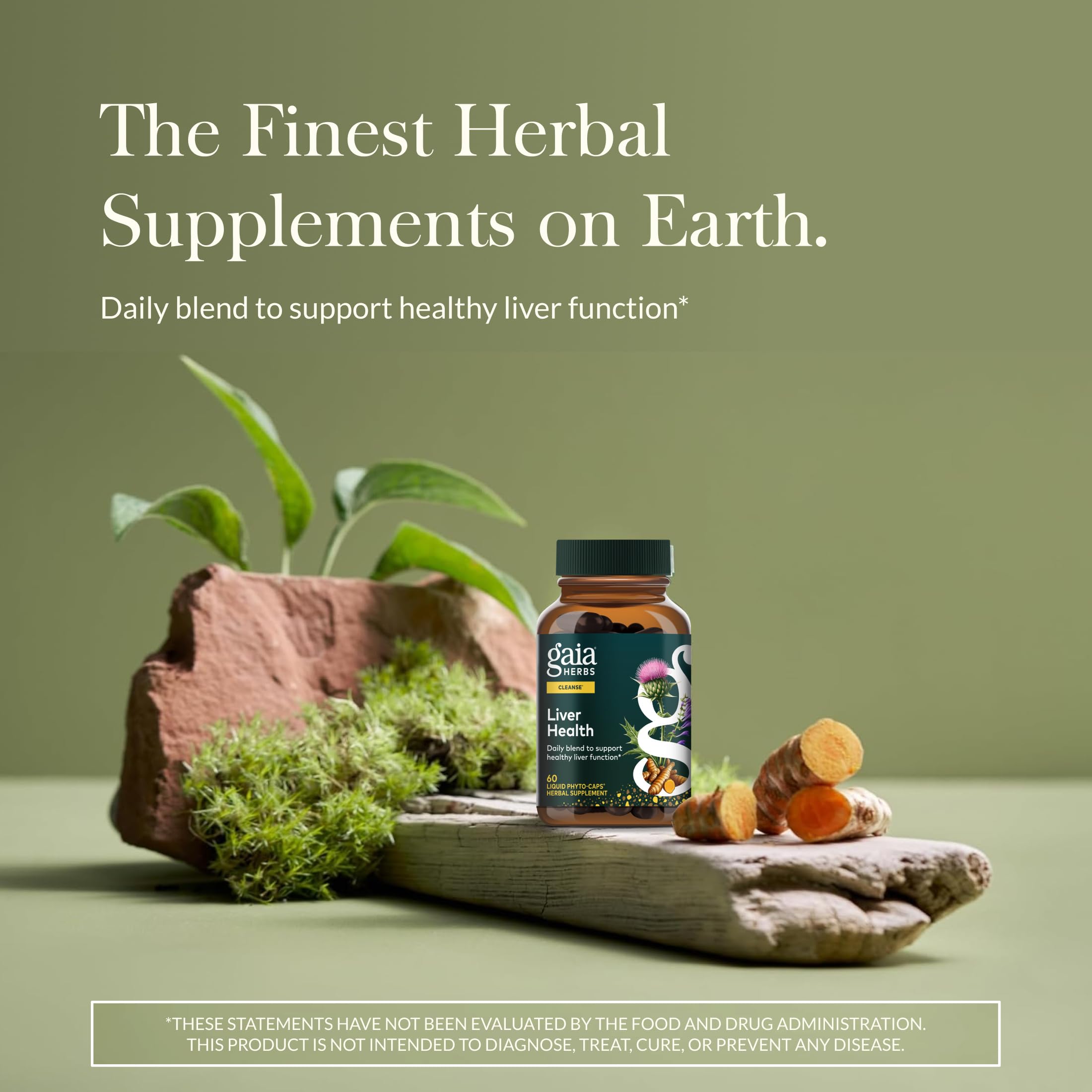 Gaia Herbs Liver Health capsules closeup for easy daily dosing