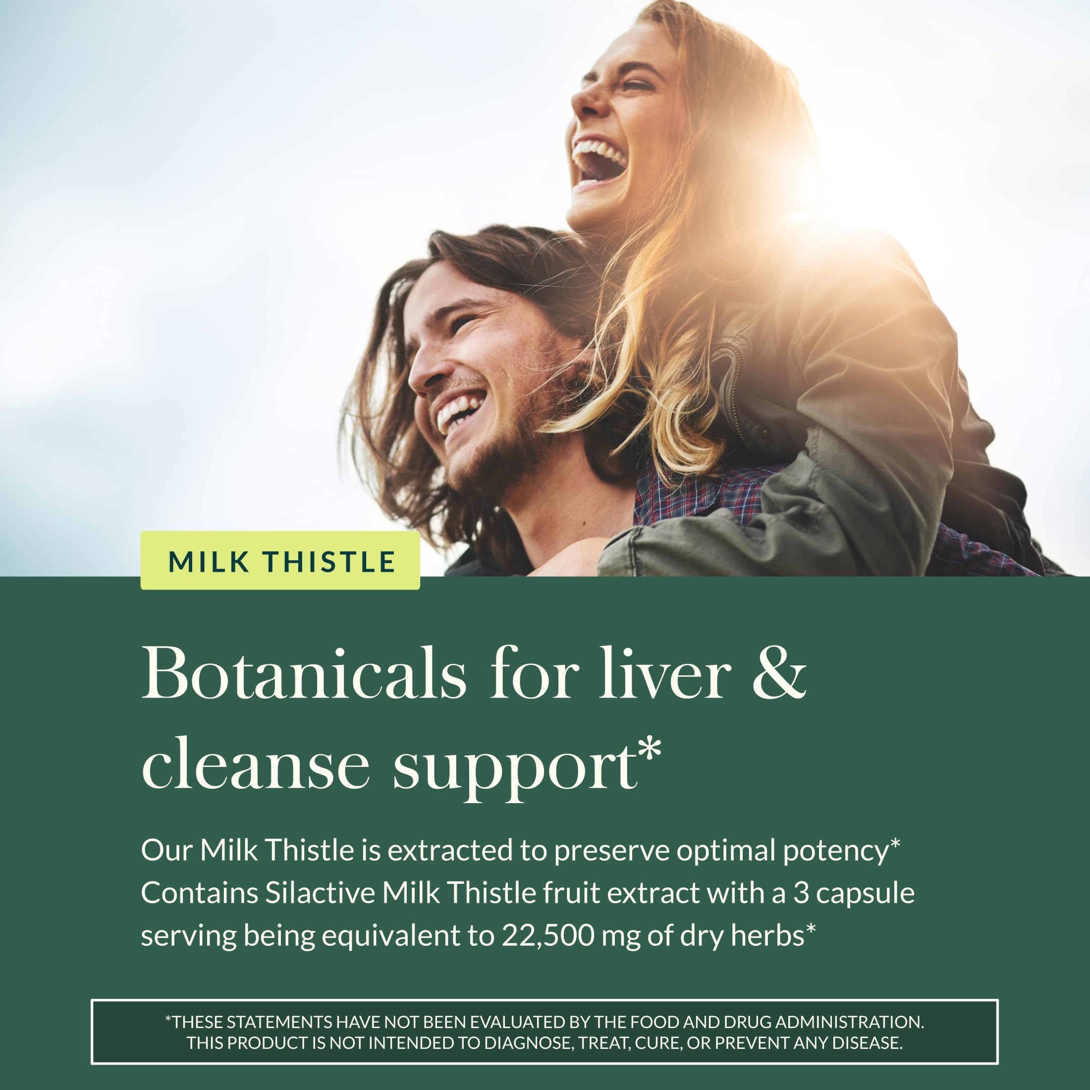 Gaia Herbs Milk Thistle label highlighting full-spectrum extract