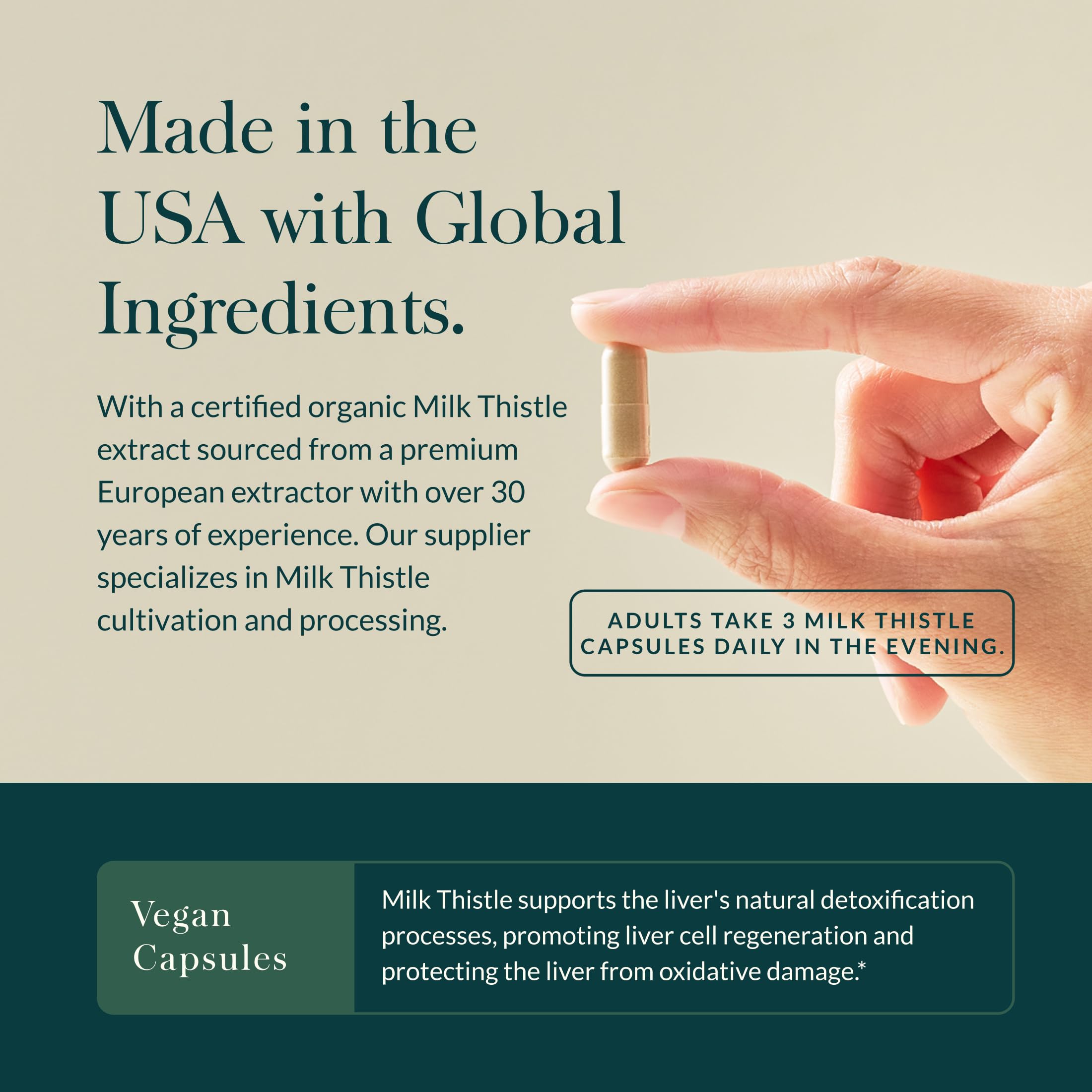 Gaia Herbs Milk Thistle serving-size information on bottle