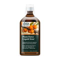 Gaia Herbs Plant Force Liquid Iron bottle ready for daily energy support
