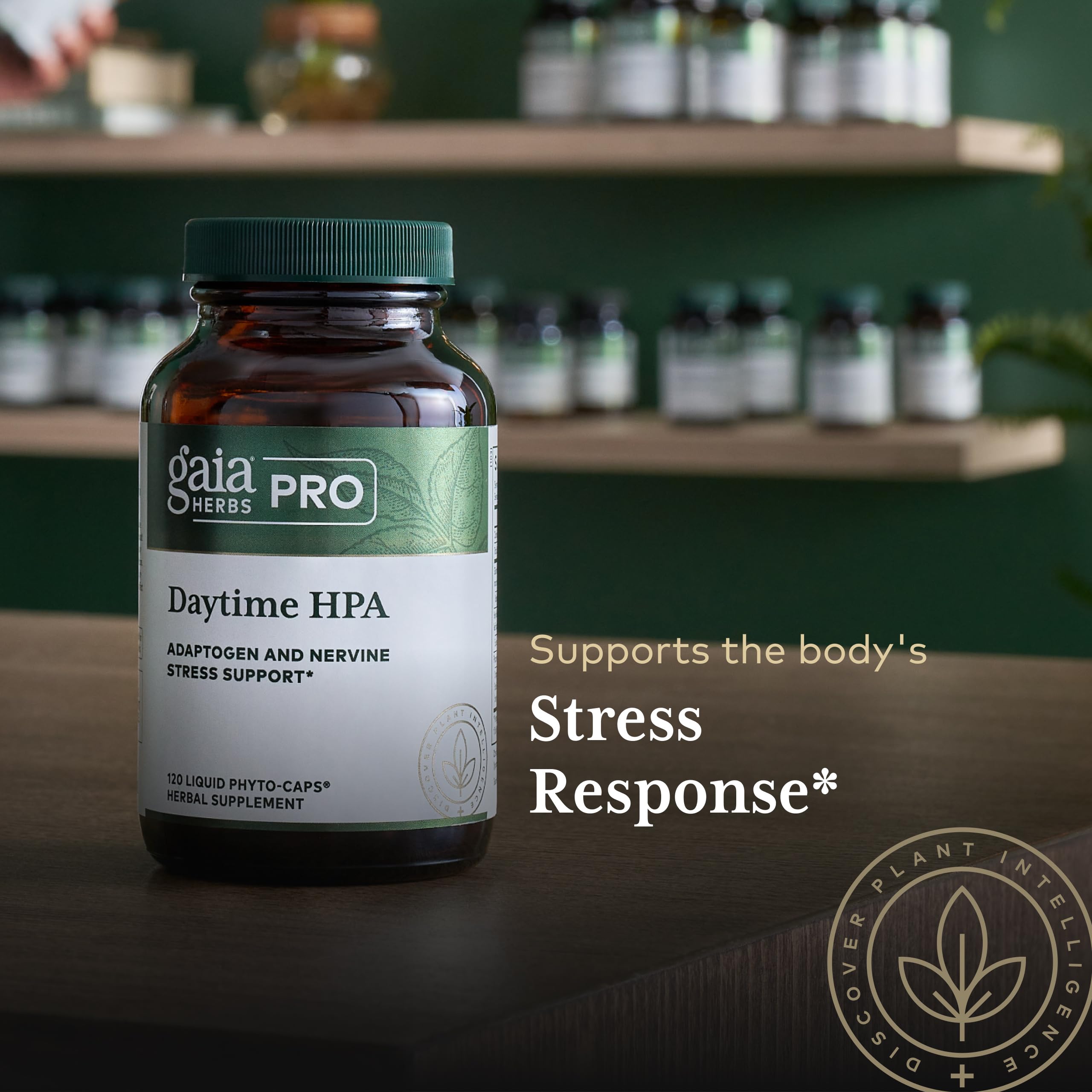 Gaia Herbs PRO Daytime HPA ashwagandha and holy basil blend for balanced mood