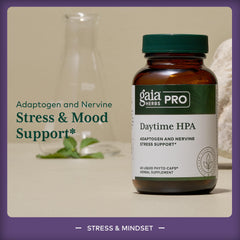 Gaia Herbs PRO Daytime HPA capsules collection demonstrates vegan, gluten-free convenience