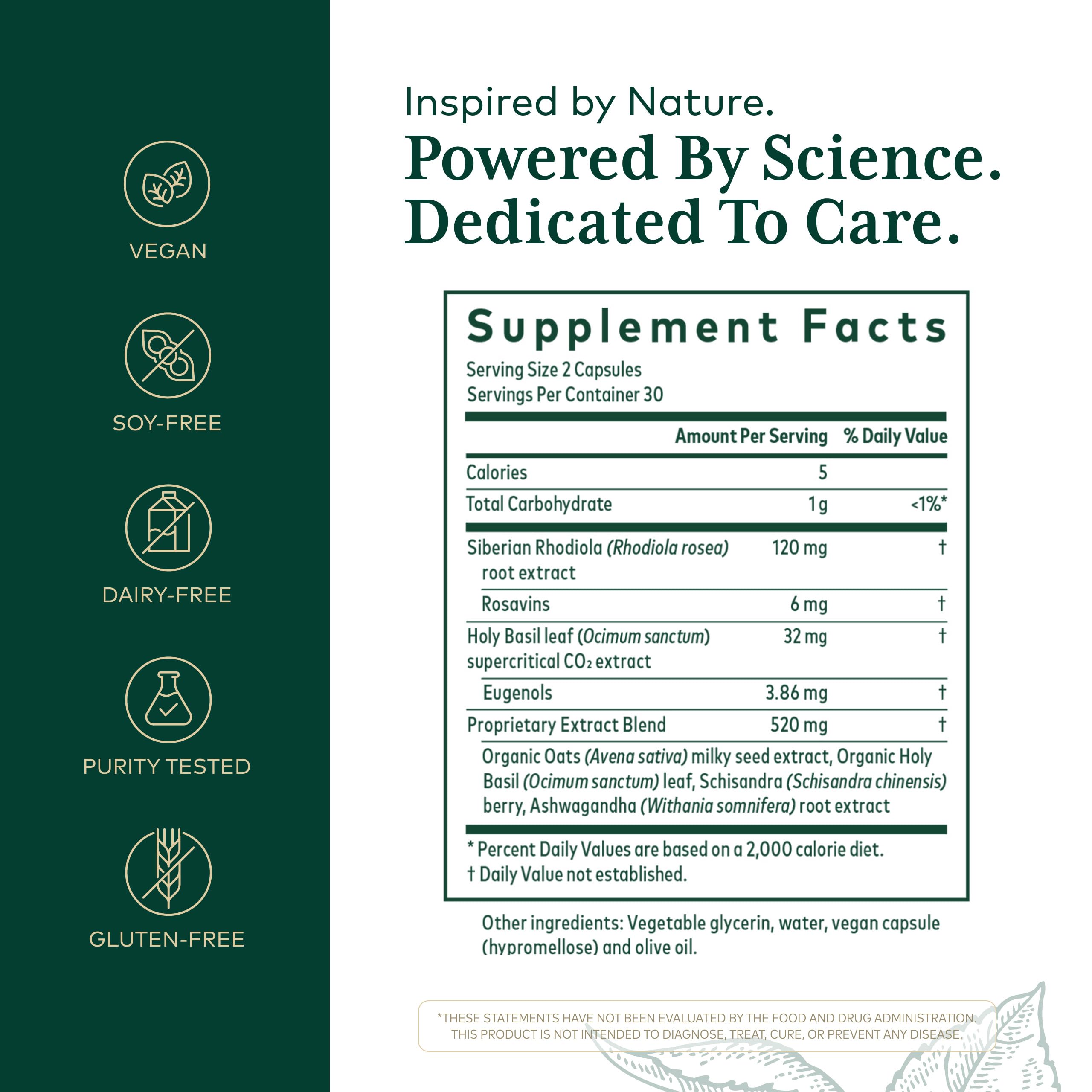 Gaia Herbs PRO Daytime HPA label closeup highlighting premium ingredients and olive oil for absorption
