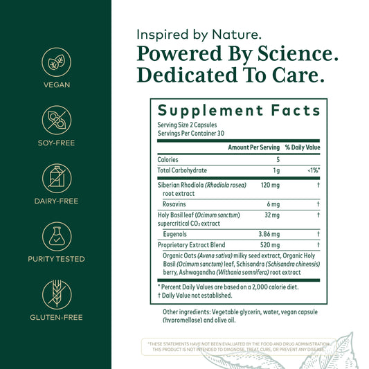 Gaia Herbs PRO Daytime HPA label closeup highlighting premium ingredients and olive oil for absorption