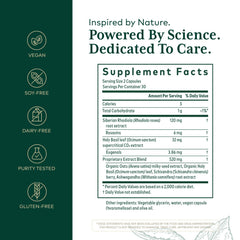 Gaia Herbs PRO Daytime HPA label closeup highlighting premium ingredients and olive oil for absorption