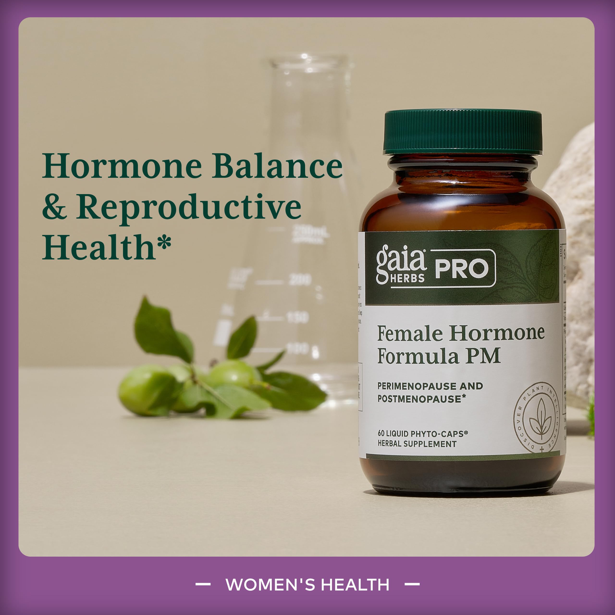 Gaia Herbs PRO PM label with black cohosh and passionflower.