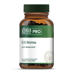 Gaia Herbs PRO GI Stress bottle label showing digestive support blend