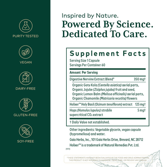 Gaia Herbs PRO GI Stress capsules closeup for convenient daily digestion support