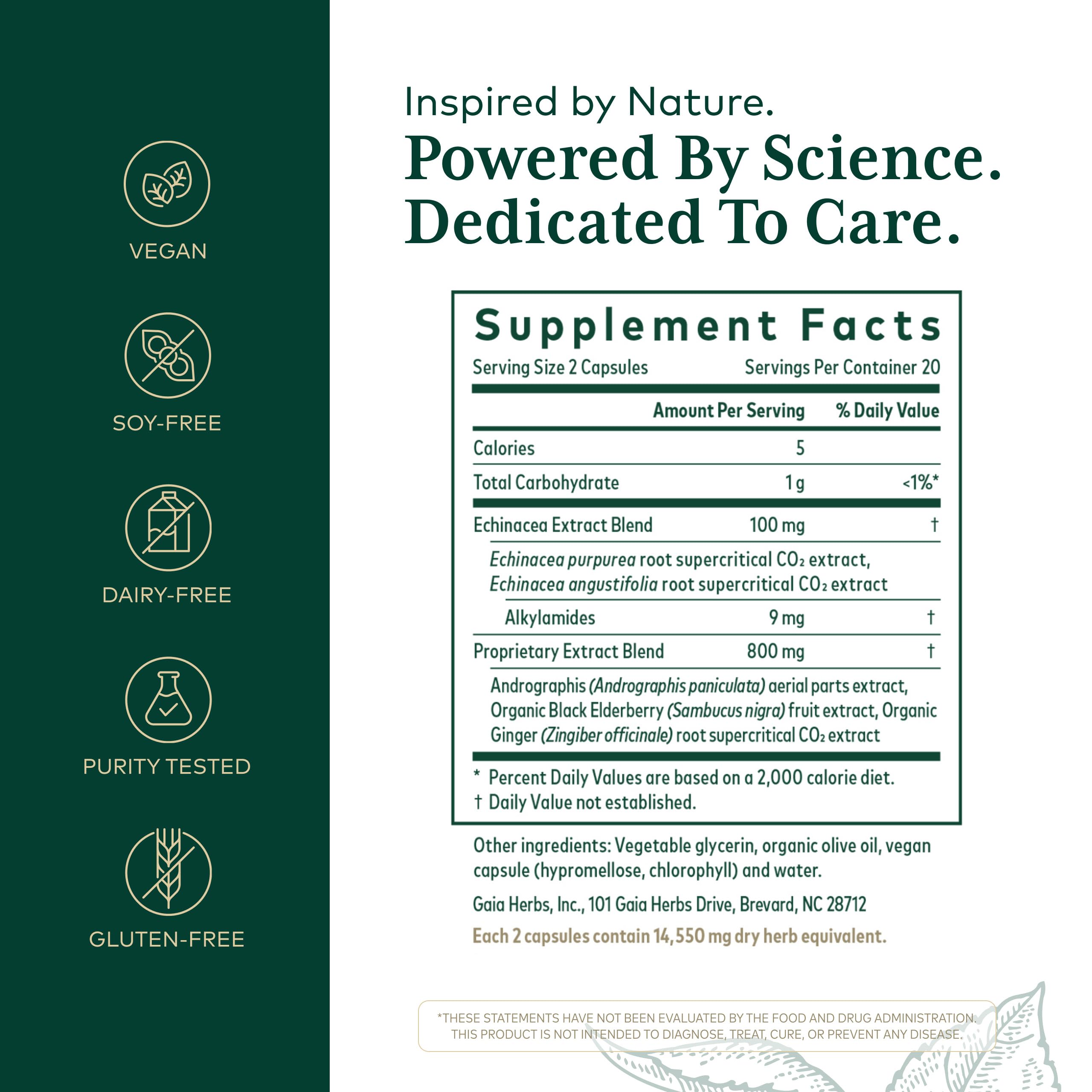 GAIA Herbs Pro Immune Activator capsules close-up for travel-friendly use.