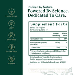 GAIA Herbs PRO Kava 75 capsules close-up showing plant-based capsules for relaxation