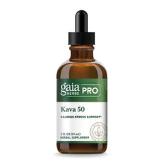 Gaia Herbs PRO Kava 50 bottle-front showing calm-support packaging