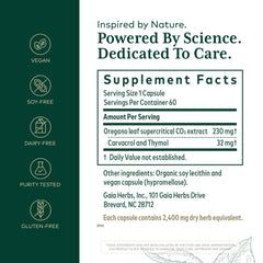 GAIA Herbs PRO capsules beside water emphasize convenient daily oregano support