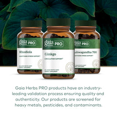 GAIA Herbs PRO packaging with dosage info for easy daily use.