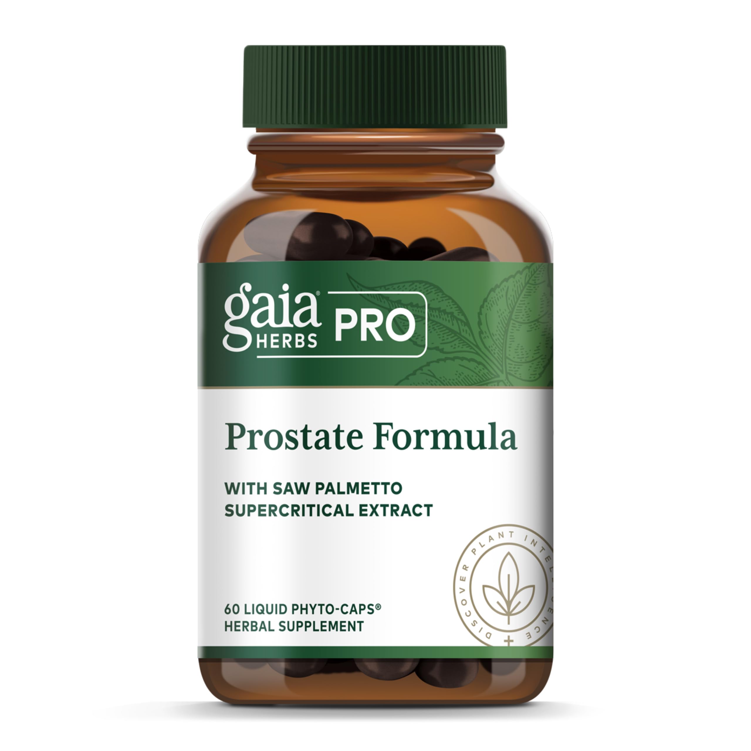Gaia Herbs PRO Prostate Formula bottle shows premium herbal blend for potential prostate wellness support.