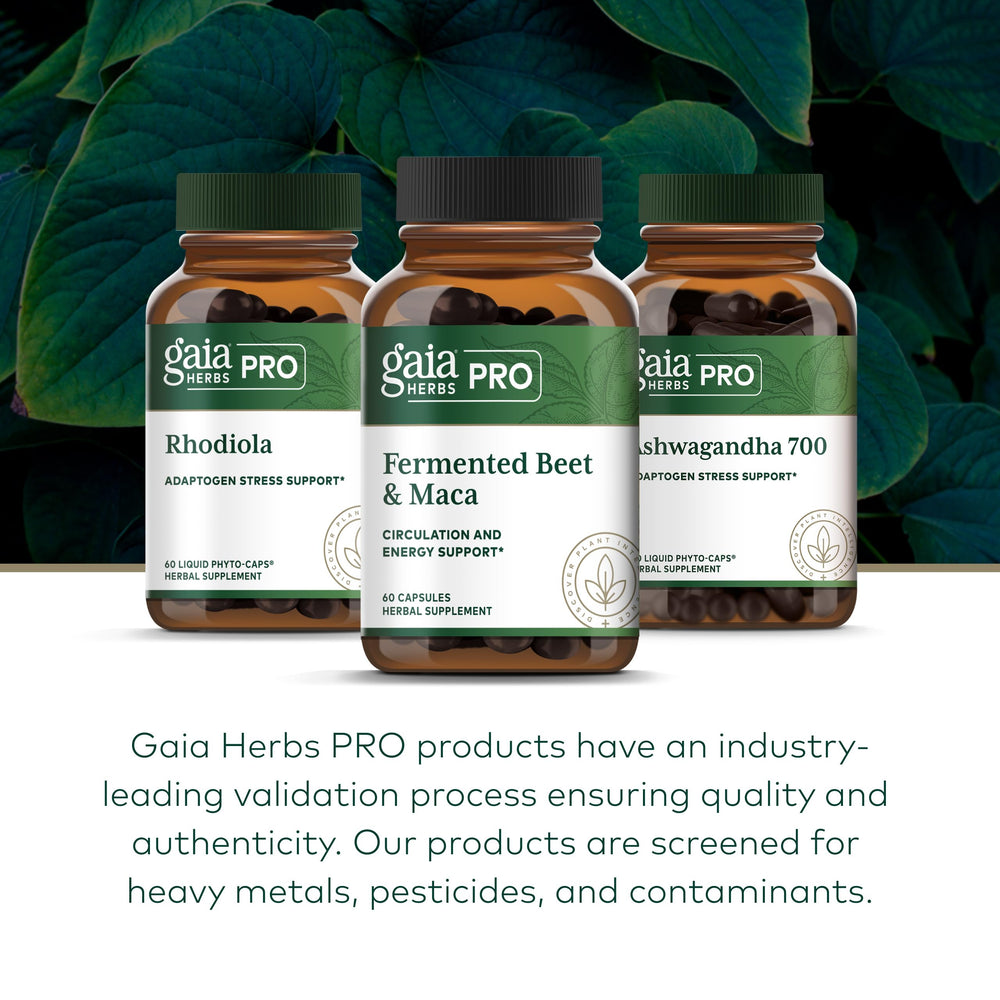 Gaia Herbs PRO quality testing process ensuring potency and purity.