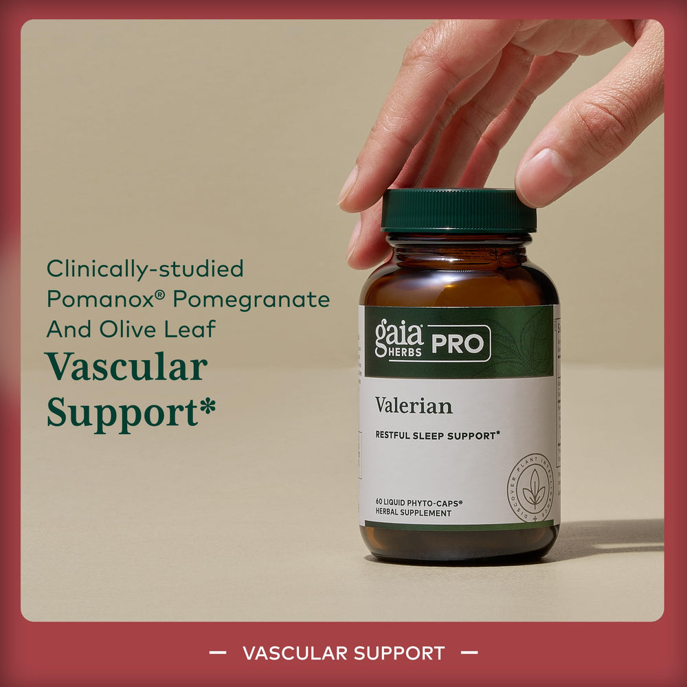 Gaia Herbs PRO Systolic Complex hibiscus capsules for vascular health.