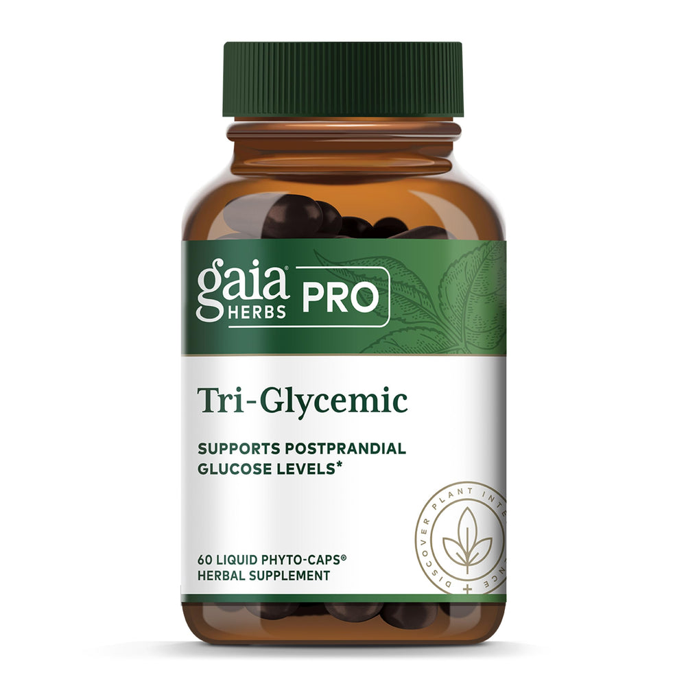 GAIA Herbs PRO Tri-Glycemic bottle pour for easy daily use toward metabolic balance.