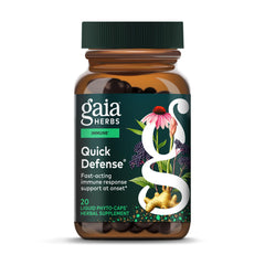 Gaia Herbs Quick Defense bottle front showing label for immune support