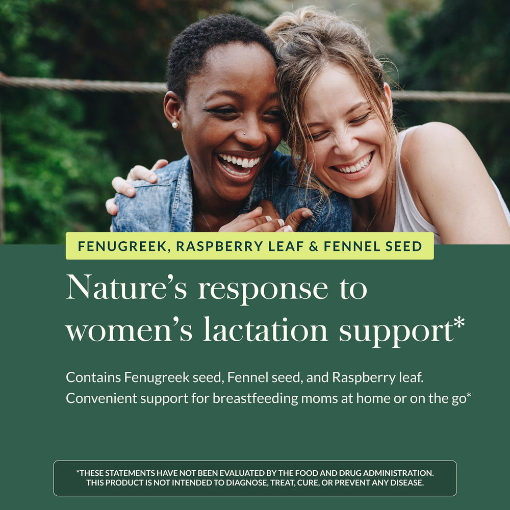 Gaia Herbs Raspberry leaf element on packaging for lactation support.