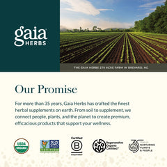 Gaia Herbs Sinus & Lung Supreme skullcap root contributes to balance.