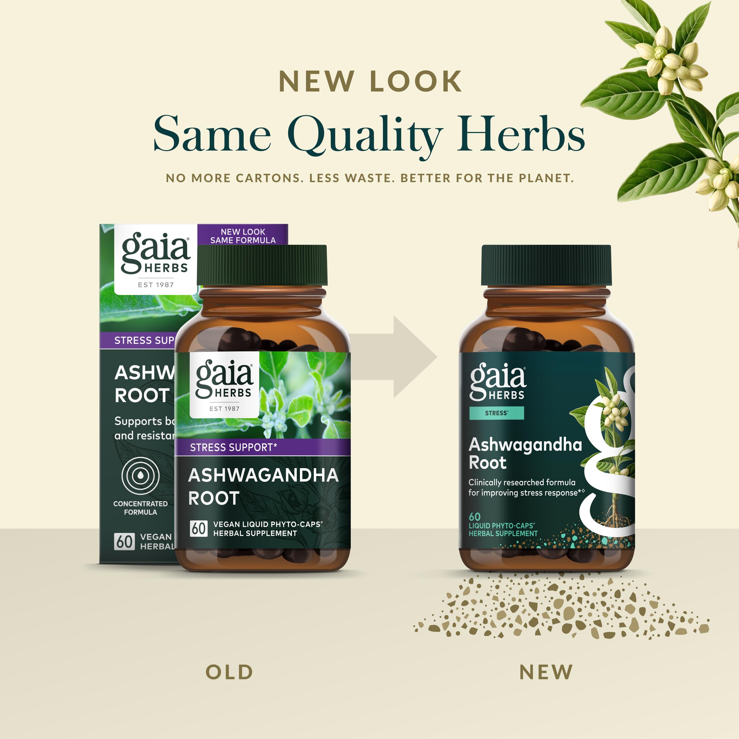Gaia Herbs soil-to-supplement process illustration highlights careful sourcing.