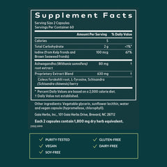 Gaia Herbs Thyroid Support vegan capsules close-up for convenient daily use.