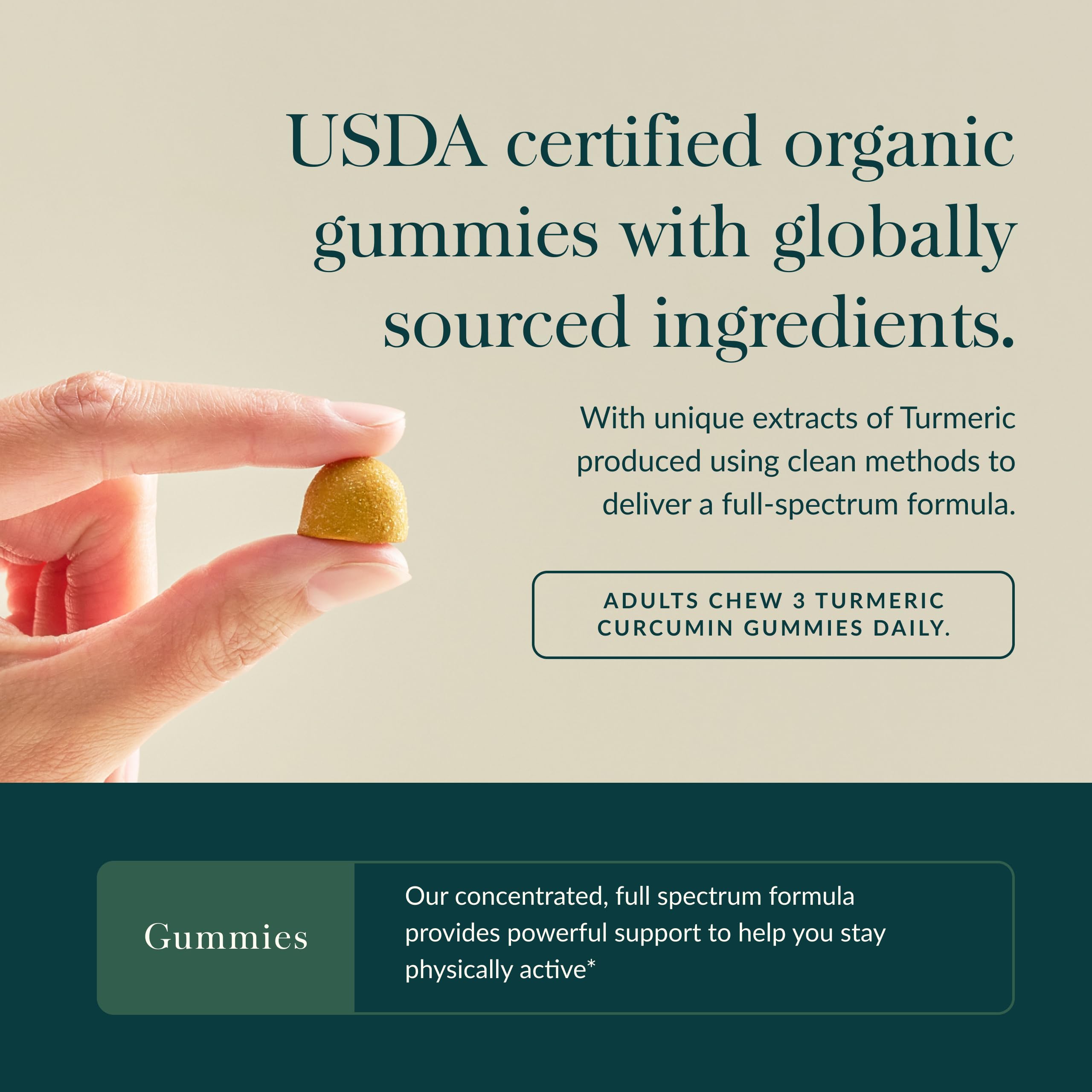 Gaia Herbs Turmeric Supreme Gummies vegan gummies pack displayed for on-the-go routines