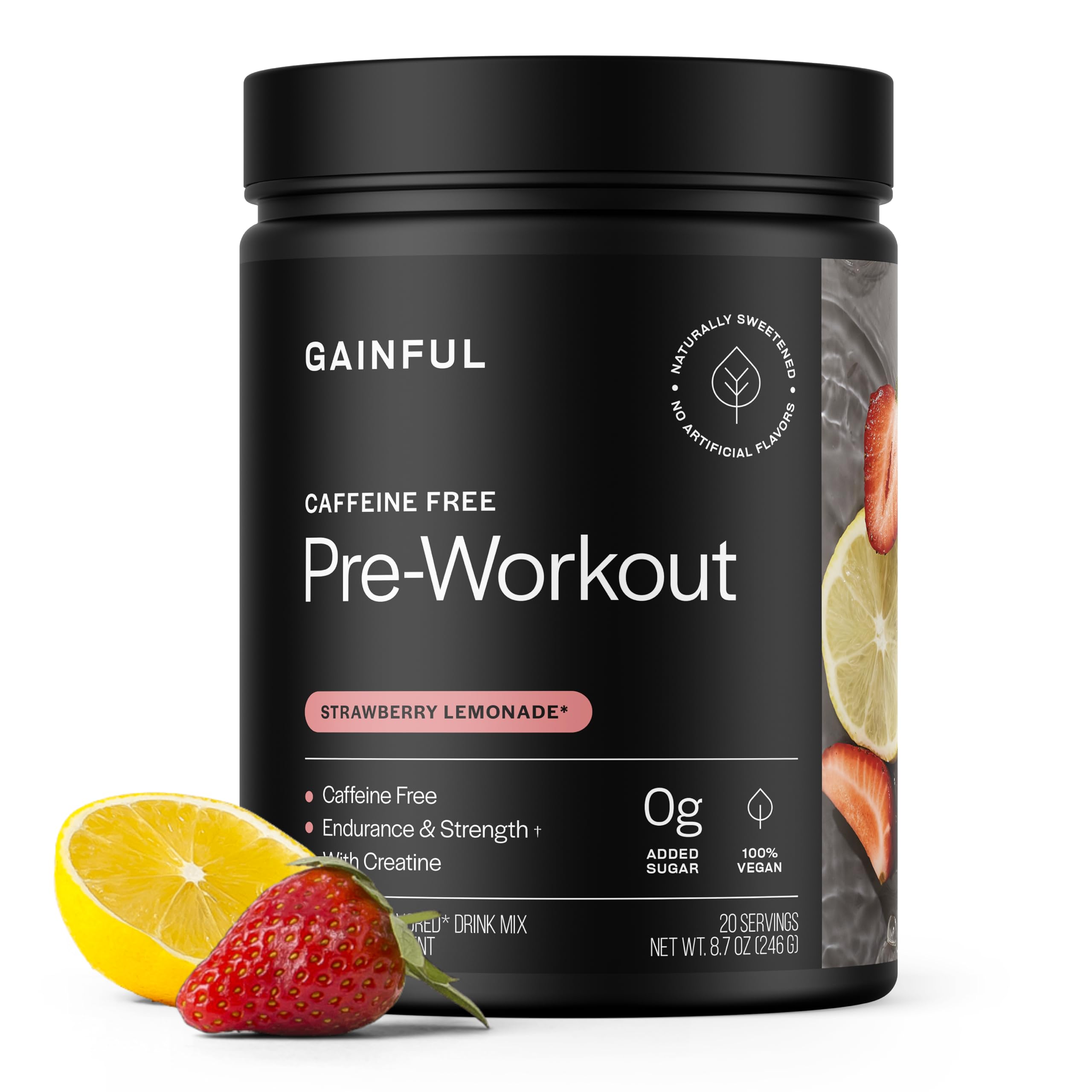 Gainful caffeine-free pre-workout powder for clean energy during training.