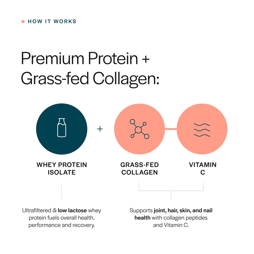 Gainful Collagen Whey Unflavored bottle back with nutrition details.