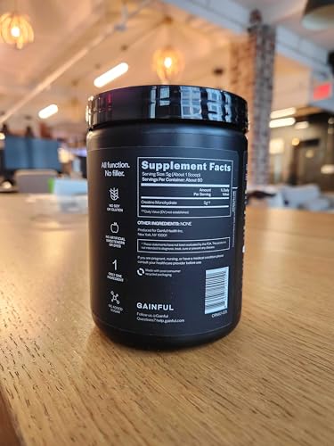 Gainful Creatine Powder pour into glass; quick mix for post-workout refresh
