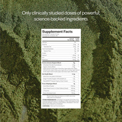 Gainful travel-pack sachets on a countertop illustrate quick, convenient greens routine.