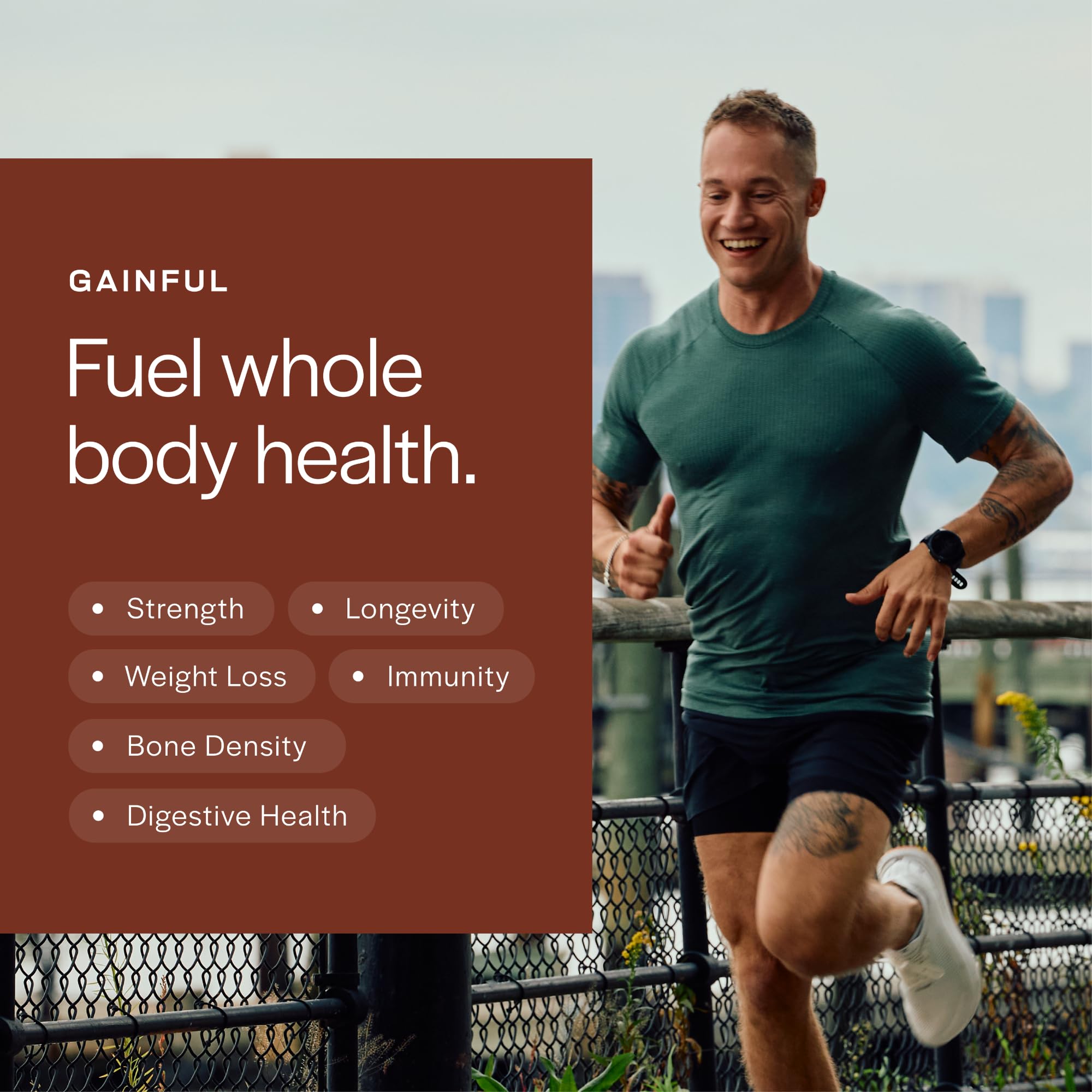 Gainful powder in a breakfast bowl—versatile daily protein for wellness.