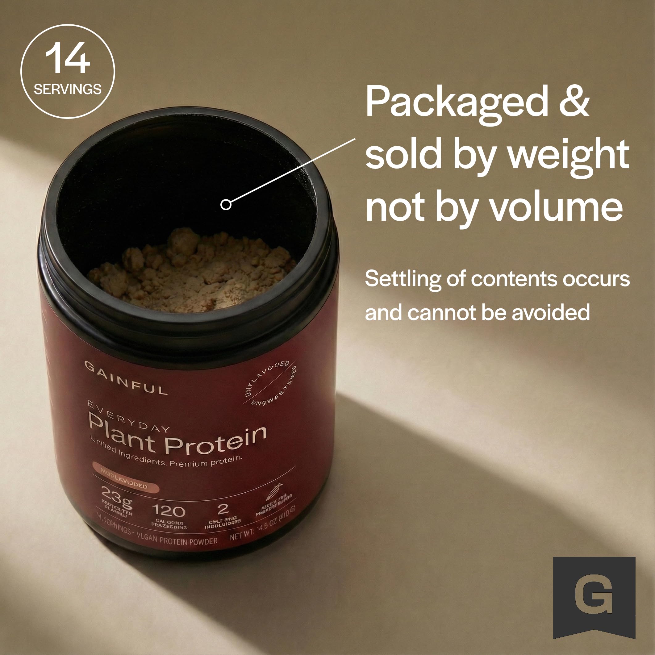 Gainful plant protein powder post-workout shake, smooth texture blends easily with plant milk.